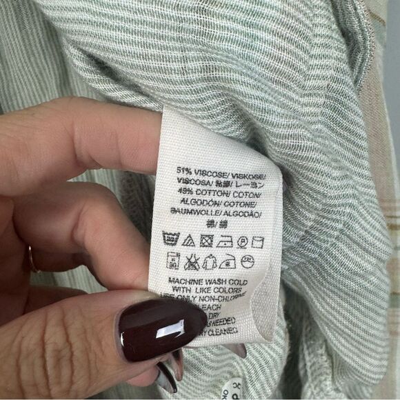 FREE PEOPLE | Nordic Oversized Plaid Button-Up Tunic Shirt Women’s Size Small - Picture 9 of 11